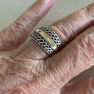 Sterling Silver and 14k Gold Ring, 5-3/4 Unisex